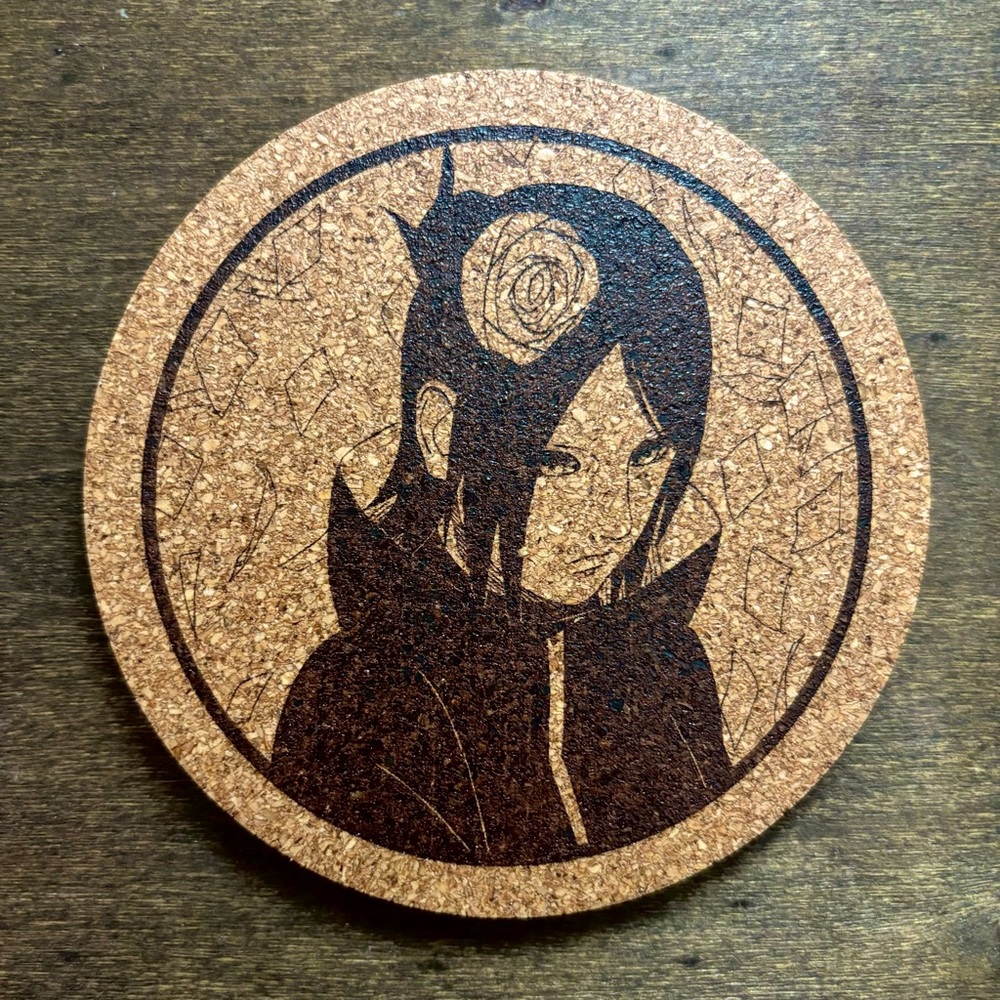 Naruto Konan Akatsuki Laser Engraved Cork Coaster